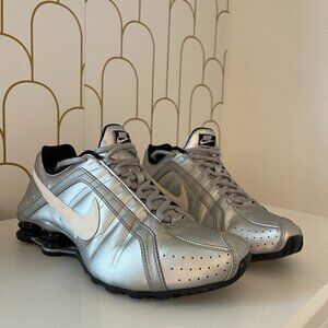 Silver and Black Women's Shox Size 8.5